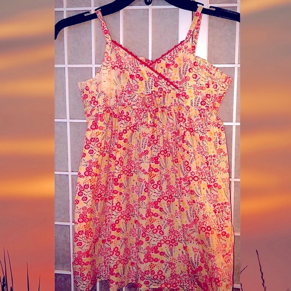 🥳25%off🎂 Janie&Jack pink floral bow sundress, crochet trim smocking trapeze 4T - Picture 1 of 11